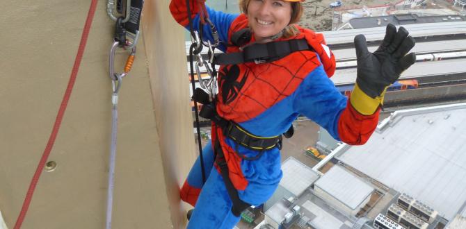 Rachel abseils 100m to raise funds for The Dream Trust
