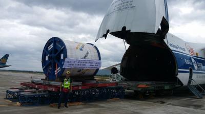 New World Logistics Transport Cable Reels on Antonov 124-100